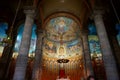 Interior decoration of the temple of the Burning Heart in Barcelona