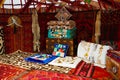 Interior and decoration of a traditional Kazakh yurt house inside, aul. Astana (Nur-Sultan), Kazakhstan - 10.24.2022