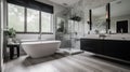 Interior deisgn of Bathroom in Modern style with Freestanding Tub Royalty Free Stock Photo