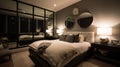 Interior deisgn of Bedroom in Modern style with Bed