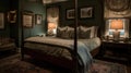 Interior deisgn of Bedroom in Traditional style with Four-Poster Bed Royalty Free Stock Photo