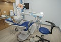 Interior of dentist surgery clinic with chair Royalty Free Stock Photo