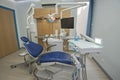 Interior of dentist surgery clinic with chair Royalty Free Stock Photo