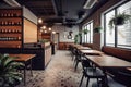 Interior design of beautiful modern cafe, bar. Created with generative Ai Royalty Free Stock Photo