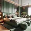 The interior design of the bed