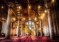 Interior design of the Blue Mosque in Istanbul, Turkey Royalty Free Stock Photo