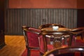 Interior design cafe, bar, evening Royalty Free Stock Photo