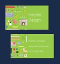Interior Design Calling Card Vector Illustration