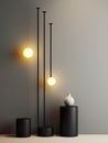 interior design, combining designer lights with a minimalist background