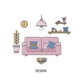 Living room vector illustration Royalty Free Stock Photo