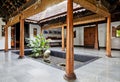 Interior design of courtyard in Kerala bungalow