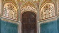 Interior design details of the ancient Amber Fort. Royalty Free Stock Photo