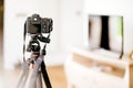 Interior design details - professional dslr camera photographing furniture and design details Royalty Free Stock Photo