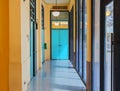 Interior design, Empty walkways in vintage colorful building, Museum in Bangkok