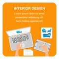 Interior Design Flat Vector Banner Template