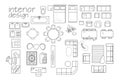 `interior design floor plan symbols. top view furniture. cad symbol.