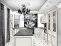 Private Home design interior . Classic style kitchen