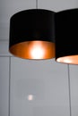 Bronze lamp in a room, elegant modern home decor lighting Royalty Free Stock Photo