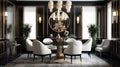 Interior design inspiration of Art Deco Glamorous style dining room loveliness . Royalty Free Stock Photo