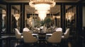 Interior design inspiration of Art Deco Glamorous style dining room loveliness . Royalty Free Stock Photo