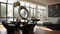 Interior design inspiration of Artistic Contemporary style dining room loveliness .