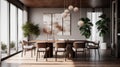 Interior design inspiration of Contemporary Modern style dining room loveliness . Royalty Free Stock Photo