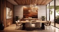 Interior design inspiration of Contemporary Modern style dining room loveliness . Royalty Free Stock Photo