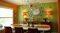 Interior design inspiration of Mid-Century Modern Retro style dining room loveliness .