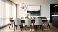 Interior design inspiration of Modern Contemporary style dining room loveliness . Royalty Free Stock Photo