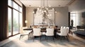 Interior design inspiration of Modern Contemporary style dining room loveliness . Royalty Free Stock Photo