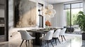 Interior design inspiration of Modern Contemporary style dining room loveliness . Royalty Free Stock Photo