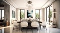 Interior design inspiration of Modern Contemporary style dining room loveliness . Royalty Free Stock Photo