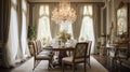 Interior design inspiration of Traditional Elegant style dining room loveliness . Royalty Free Stock Photo
