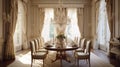 Interior design inspiration of Traditional Elegant style dining room loveliness . Royalty Free Stock Photo