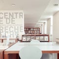 Interior design of the library of belleville architectural school, Paris, France