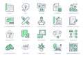 Interior design line icons. Vector illustration include icon - architecture, blueprint, project calculation