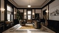 Interior deisgn of Living Room in Art Deco style with Art