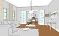 Interior Design Living Room custom Drawing