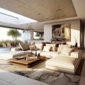 Interior design living room view of modern, Soft tones, Modern furniture modern interior design,AI generated