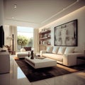 Interior design living room view of modern, Soft tones, Modern furniture modern interior design,AI generated