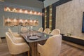 Interior design of luxury apartment dining room Royalty Free Stock Photo