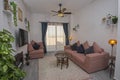 Interior design of luxury open plan apartment living room Royalty Free Stock Photo