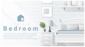 Interior design with Modern bedroom background , vector Royalty Free Stock Photo