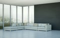 Interior design modern bright room with white sofa Royalty Free Stock Photo