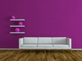 Interior design modern bright room with white sofa Royalty Free Stock Photo