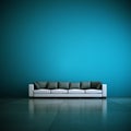 Interior design modern bright room with white sofa Royalty Free Stock Photo