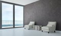 The interior design of modern living room and concrete texture wall pattern Royalty Free Stock Photo