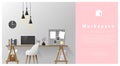 Interior design Modern workspace background