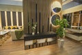 Interior design of open plan luxury apartment living room Royalty Free Stock Photo