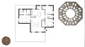 Interior design project with feng shui consultancy, home apartment flat plan, top view with bagua and tao symbol, yin and yang